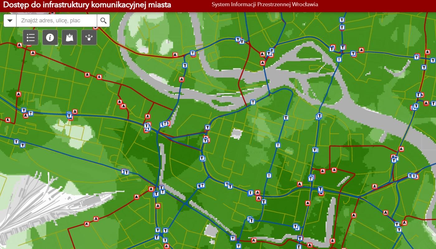 Mapa dostępności komunikacyjnej nazywana „komunikacyjnym zielonym pająkiem Wrocławia” została wyróżniona w ogólnopolskim konkursie Innowacyjny Samorząd 2023.