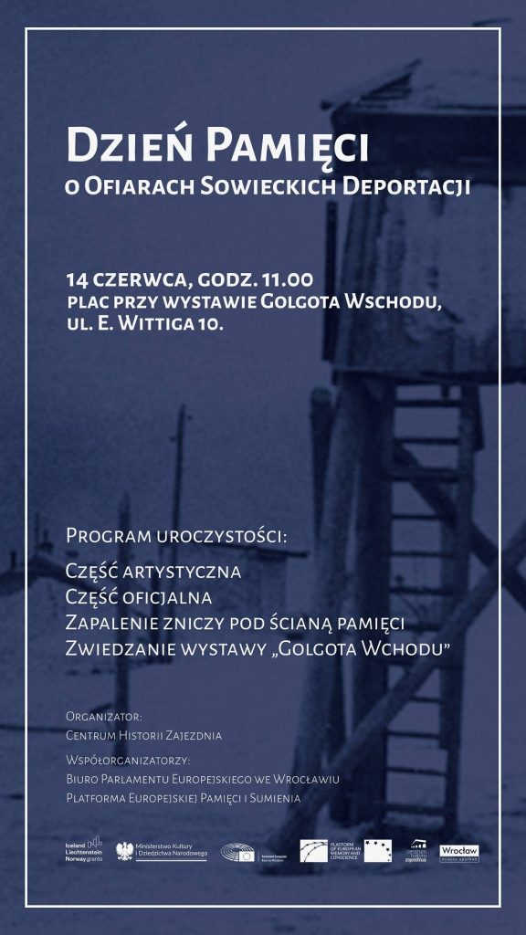 14 czerwca w Sanktuarium Golgoty Wschodu we Wrocławiu przy ul. Wittiga 10 odbędą się obchody Dnia Pamięci o Ofiarach Sowieckich Deportacji.