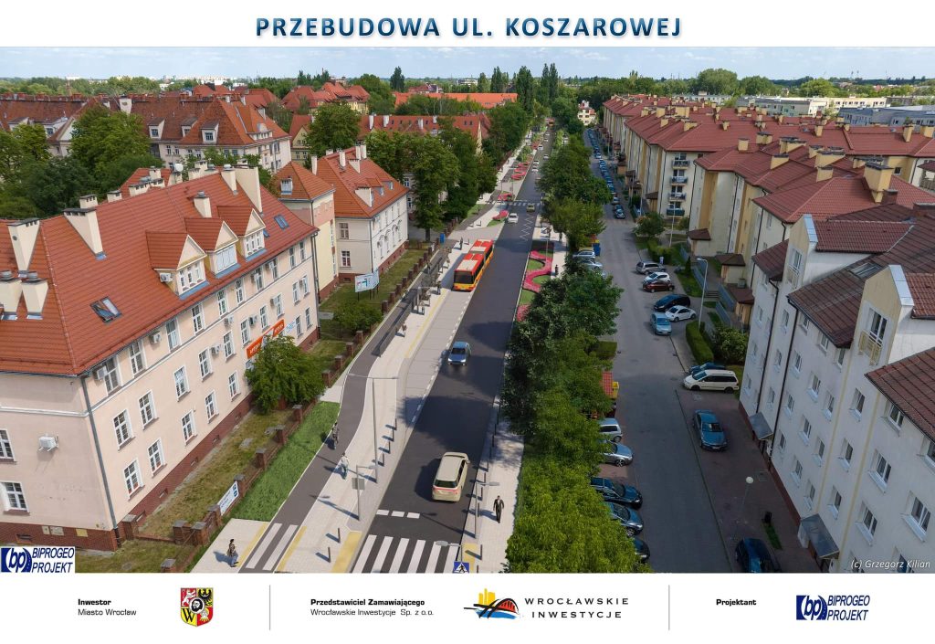 Wrocław planuje metamorfozę jednej z kluczowych arterii komunikacyjnych — nowy wygląd zyska ul. Koszarowa na Karłowicach.