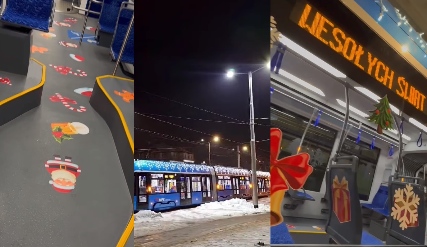 Świąteczny tramwaj linii 19